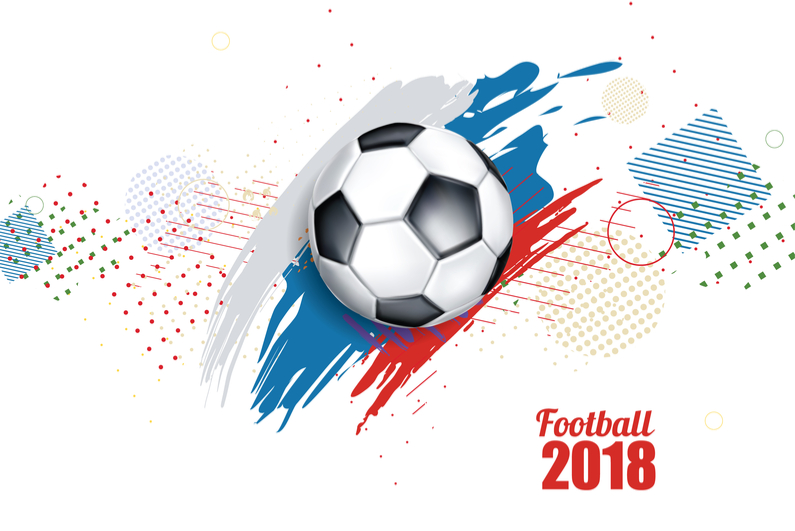 vector illustration of a football cup 2018. design of a stylish background for the soccer championship