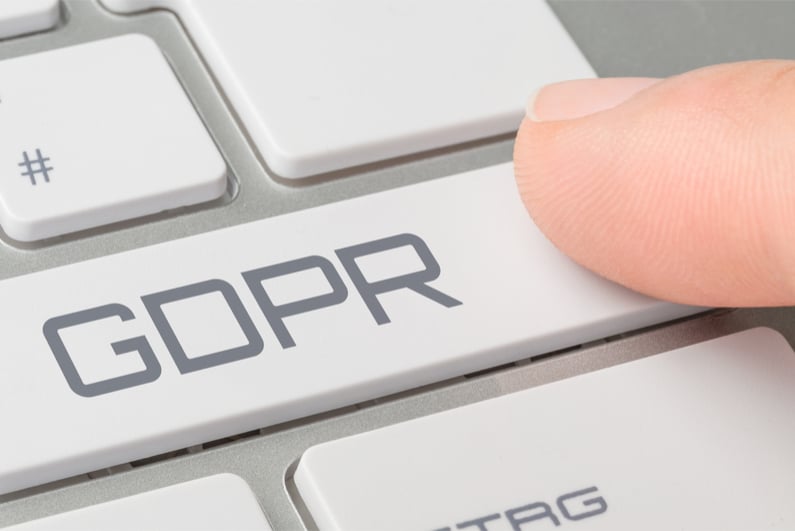 A keyboard with a button labeled GDPR