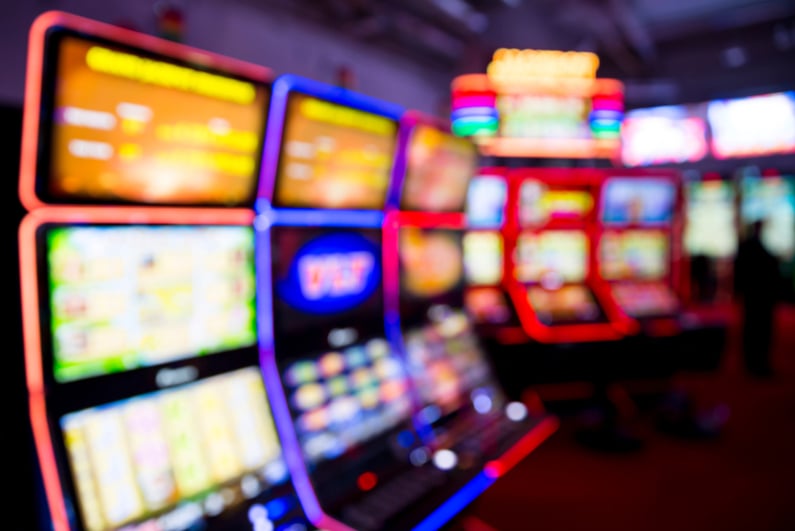 Blurred view of casino equipment