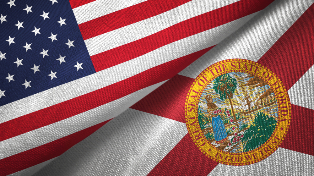 flags of the United States and Florida state