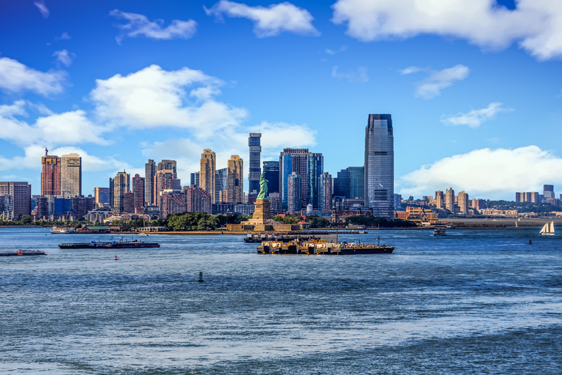 the skyline of Jersey City, New Jersey