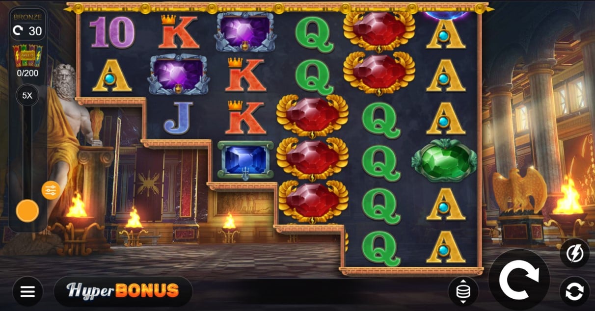 Jewels of Jupiter slot reels by Kalamba Games