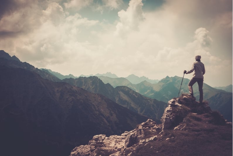 Woman on a mountaintop