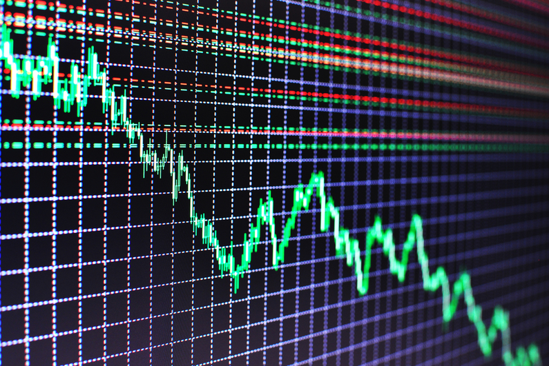 falling stock price chart